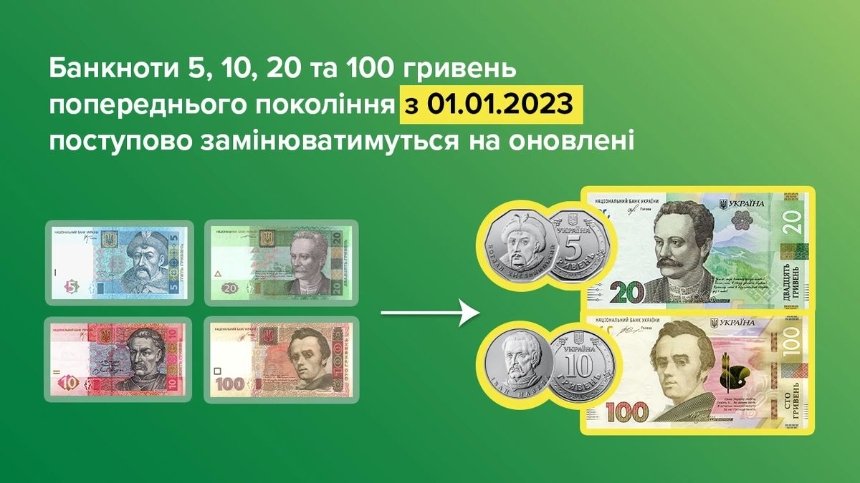З 1 січня Нацбанк починає виводити з обороту деякі банкноти